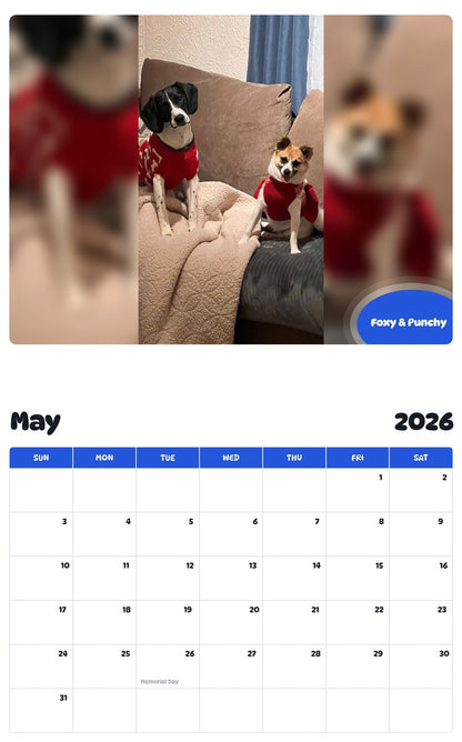 2026 - 2027 Foxy & Punchy - Pawidols Pet Calendar