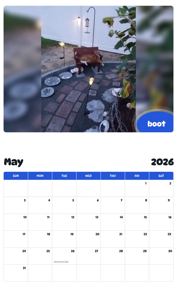2026 - 2027 boot - Pawidols Pet Calendar