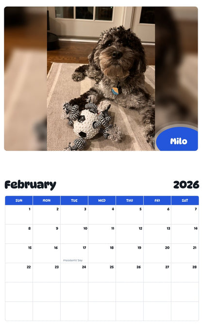 October 2025 - September 2026 Milo - Pawidols Pet Calendar