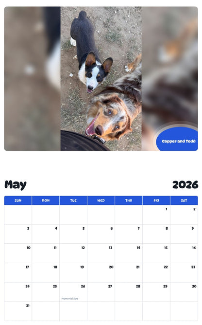 2026 - 2027 Copper and Todd - Pawidols Pet Calendar