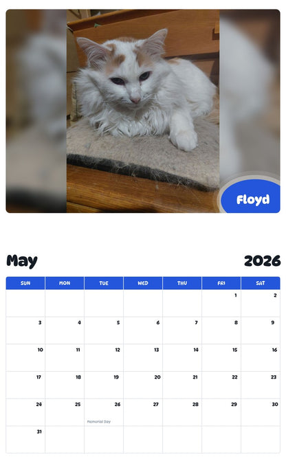 2026 - 2027 Floyd - Pawidols Pet Calendar