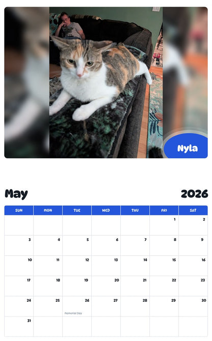 2026 - 2027 Nyla - Pawidols Pet Calendar