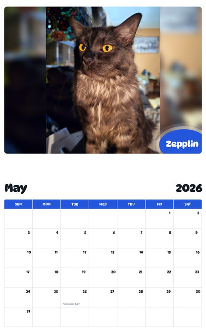 2026 - 2027 Zepplin - Pawidols Pet Calendar