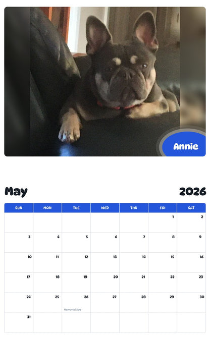 2026 - 2027 Annie - Pawidols Pet Calendar
