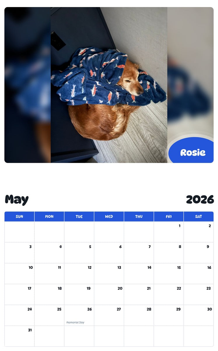 2026 - 2027 Rosie - Pawidols Pet Calendar
