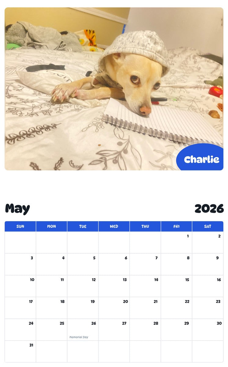 2026 - 2027 Charlie - Pawidols Pet Calendar