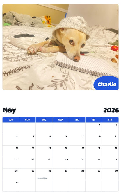 2026 - 2027 Charlie - Pawidols Pet Calendar