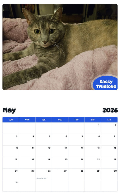 2026 - 2027 Sassy Truelove - Pawidols Pet Calendar