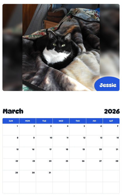 November 2025 - October 2026 Jessie - Pawidols Pet Calendar