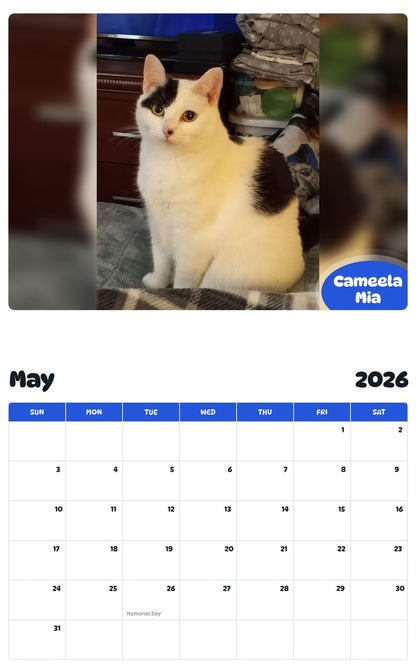2026 - 2027 Cameela Mia - Pawidols Pet Calendar