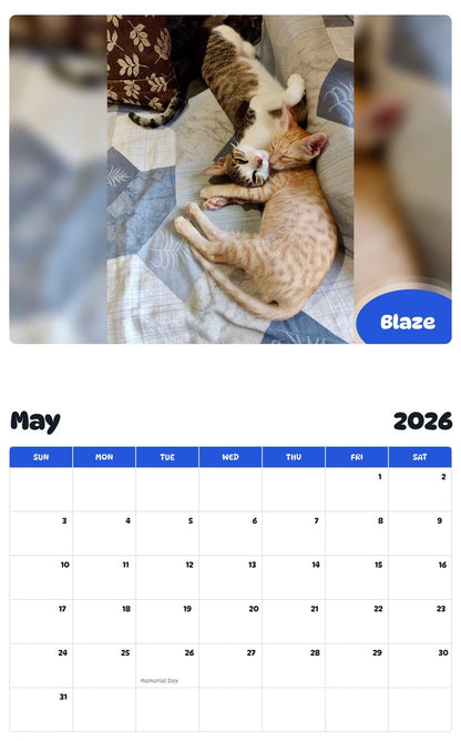 2026 - 2027 Blaze - Pawidols Pet Calendar