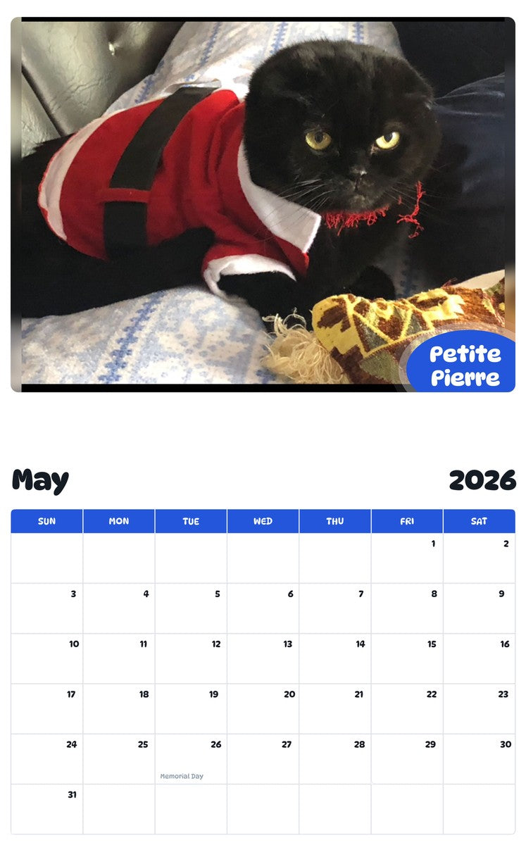 2026 - 2027 Petite Pierre - Pawidols Pet Calendar