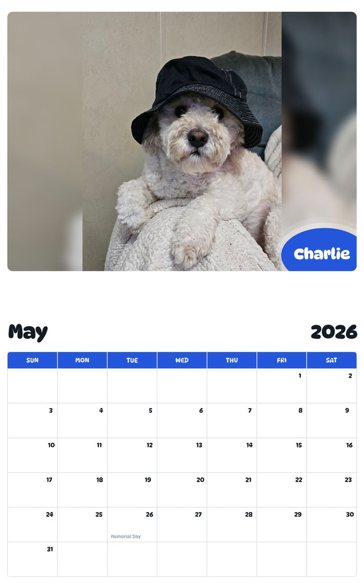 2026 - 2027 Charlie - Pawidols Pet Calendar