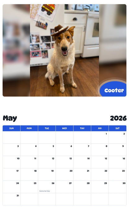 2026 - 2027 Cooter - Pawidols Pet Calendar
