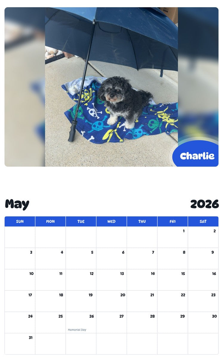 2026 - 2027 Charlie - Pawidols Pet Calendar