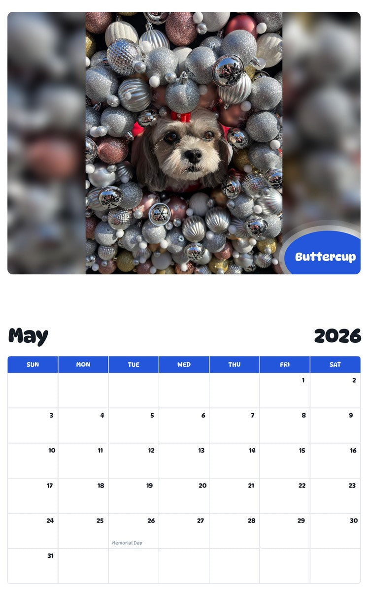 2026 - 2027 Buttercup - Pawidols Pet Calendar