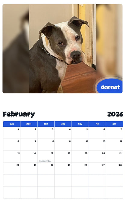 October 2025 - September 2026 Garnet - Pawidols Pet Calendar