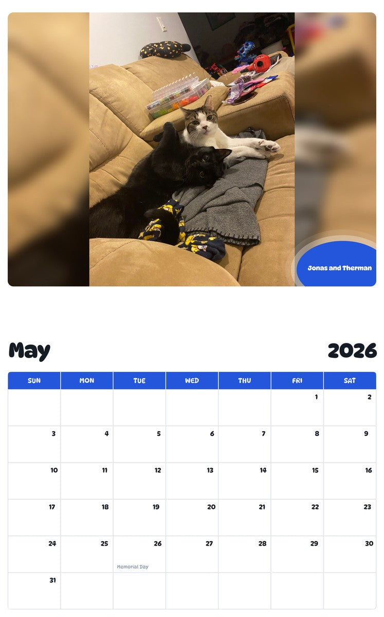 2026 - 2027 Jonas and Therman - Pawidols Pet Calendar
