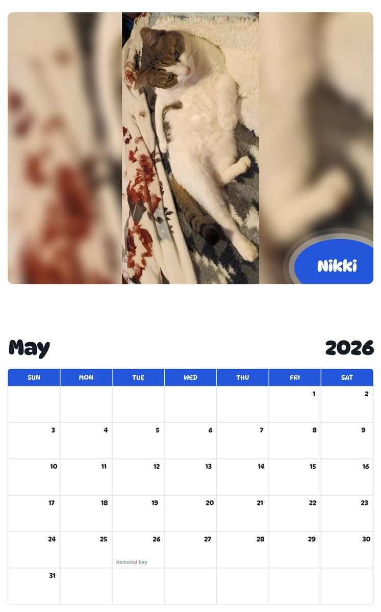 2026 - 2027 Nikki - Pawidols Pet Calendar