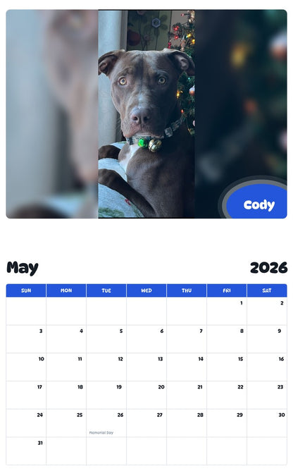 2026 - 2027 Cody - Pawidols Pet Calendar