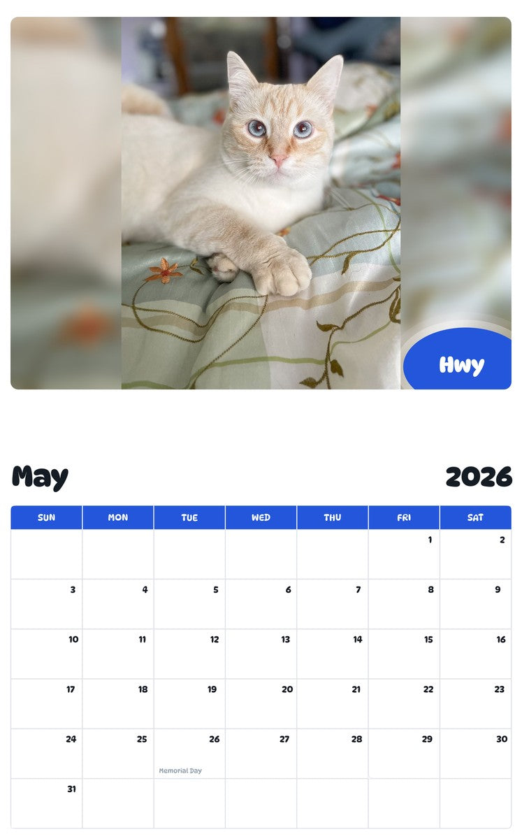 2026 - 2027 Hwy - Pawidols Pet Calendar