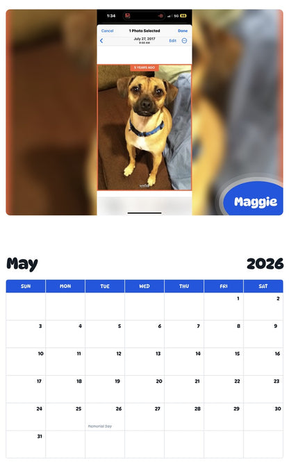 2026 - 2027 Maggie - Pawidols Pet Calendar