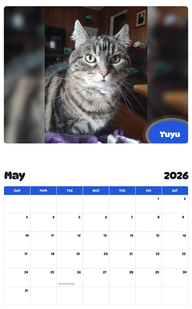 2026 - 2027 Yuyu - Pawidols Pet Calendar
