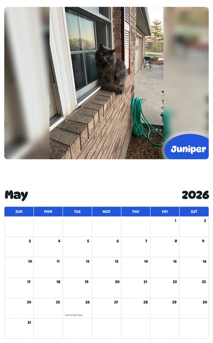 2026 - 2027 Juniper - Pawidols Pet Calendar