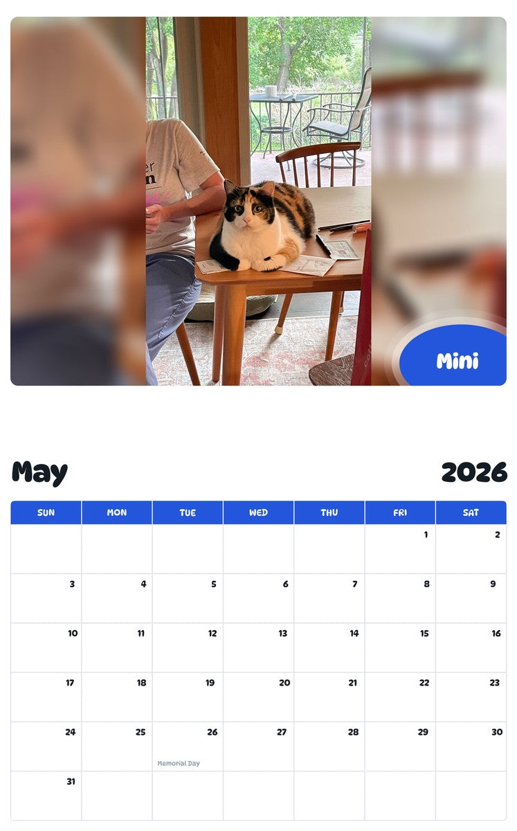 2026 - 2027 Mini - Pawidols Pet Calendar