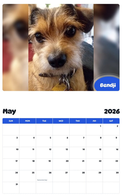 2026 - 2027 Bendji - Pawidols Pet Calendar