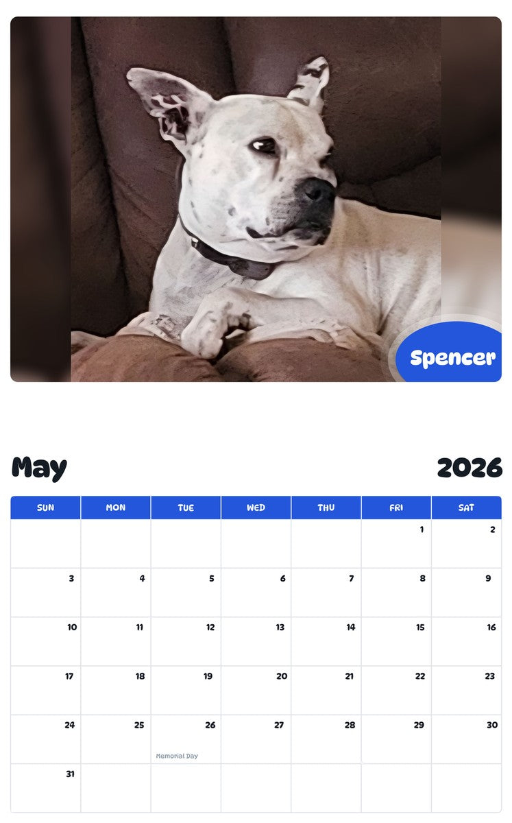 2026 - 2027 Spencer - Pawidols Pet Calendar