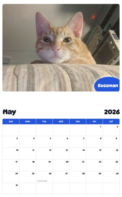 2026 - 2027 Bossman - Pawidols Pet Calendar