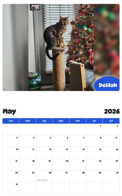 2026 - 2027 Delilah - Pawidols Pet Calendar