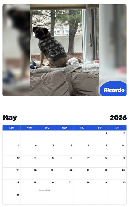 2026 - 2027 Ricardo - Pawidols Pet Calendar