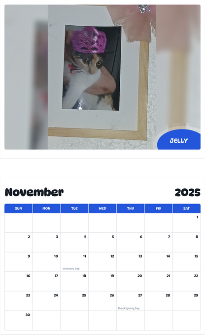 July 2025 - June 2026 Jelly - Pawidols Pet Calendar