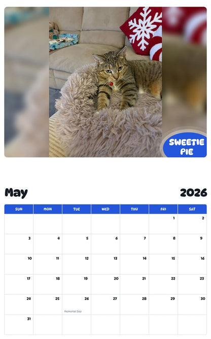 2026 - 2027 SWEETIE PIE - Pawidols Pet Calendar