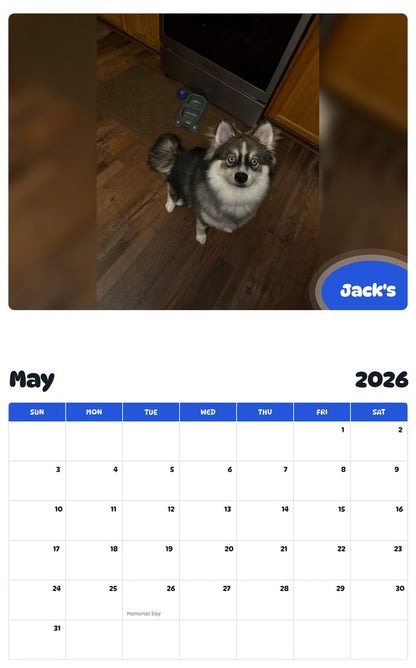 2026 - 2027 Jack's - Pawidols Pet Calendar