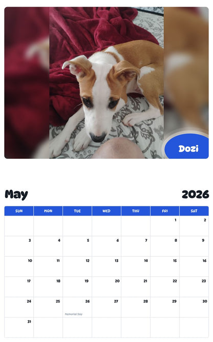 2026 - 2027 Dozi - Pawidols Pet Calendar