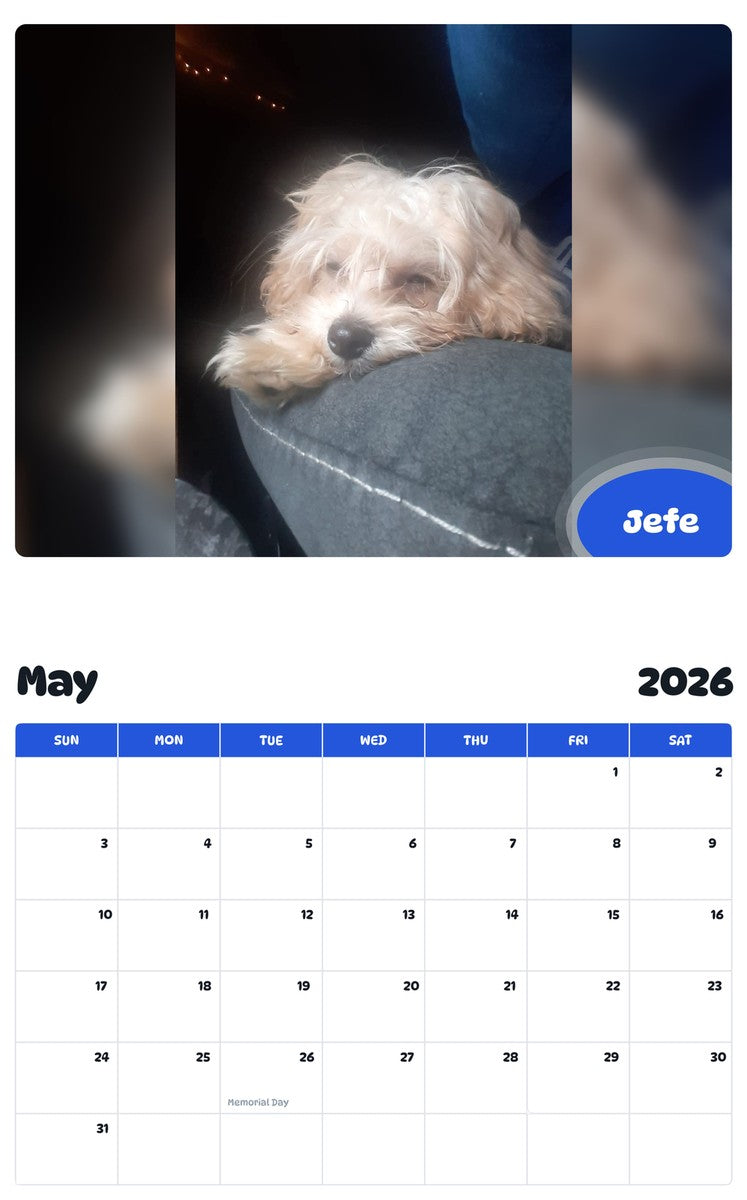 2026 - 2027 Jefe - Pawidols Pet Calendar