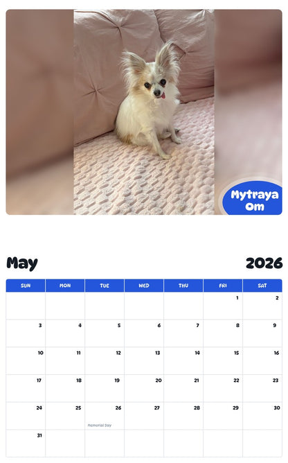 2026 - 2027 Mytraya Om - Pawidols Pet Calendar