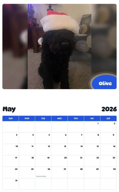 2026 - 2027 Olive - Pawidols Pet Calendar