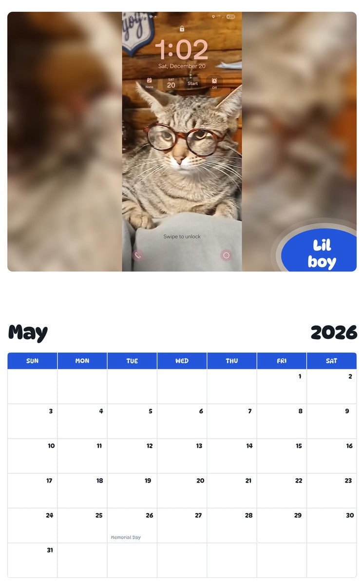 2026 - 2027 Lil boy - Pawidols Pet Calendar