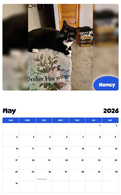 2026 - 2027 Honey - Pawidols Pet Calendar