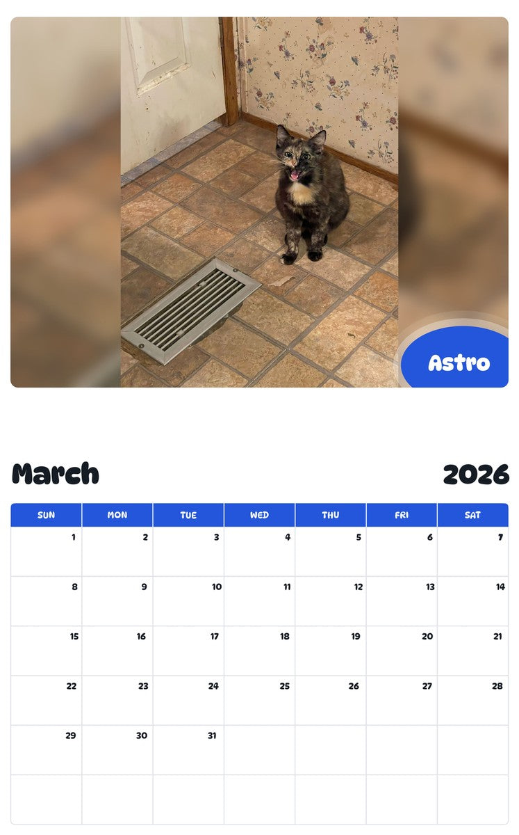 November 2025 - October 2026 Astro - Pawidols Pet Calendar