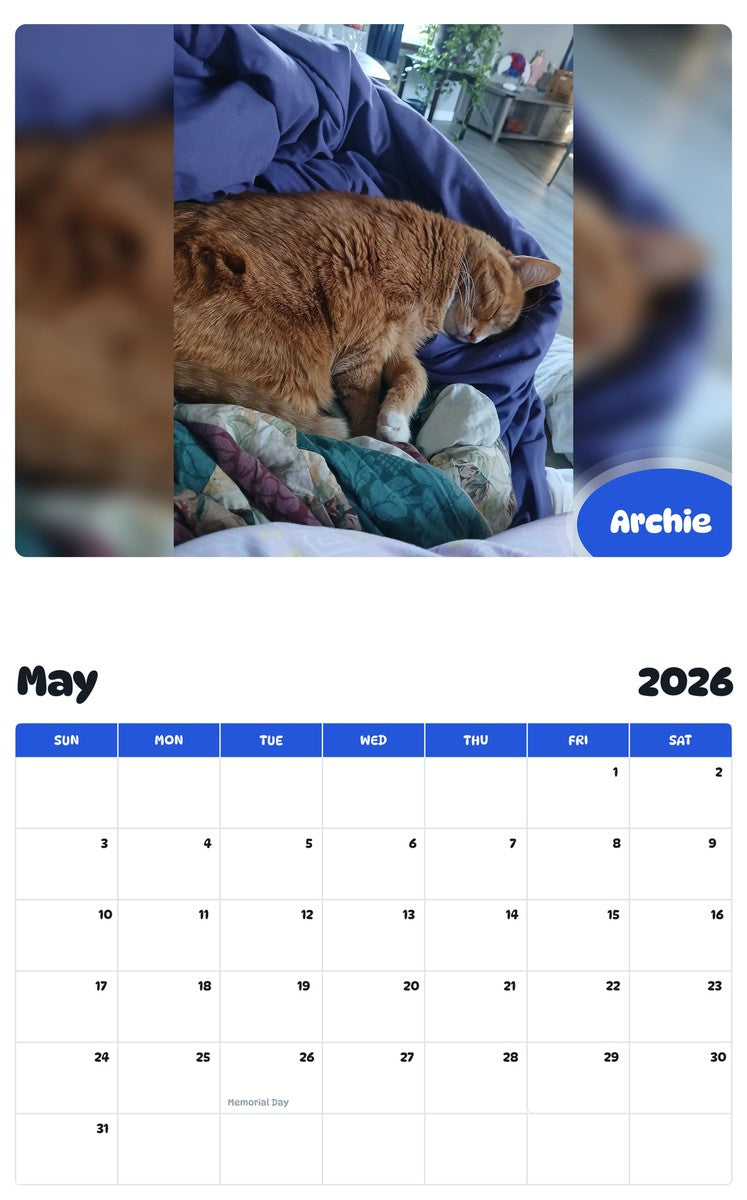 2026 - 2027 Archie - Pawidols Pet Calendar