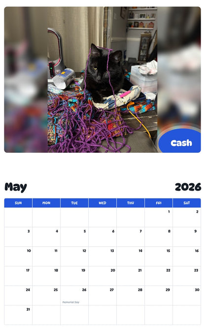 2026 - 2027 Cash - Pawidols Pet Calendar