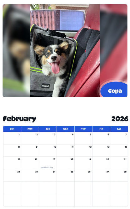 October 2025 - September 2026 Copa - Pawidols Pet Calendar