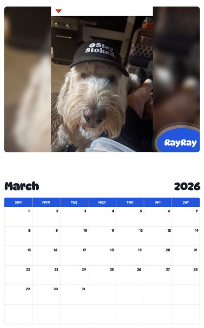 November 2025 - October 2026 RayRay - Pawidols Pet Calendar