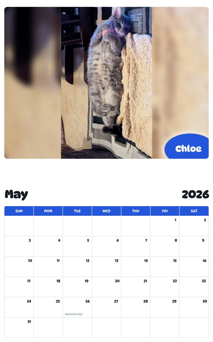 2026 - 2027 Chloe - Pawidols Pet Calendar