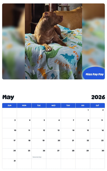 2026 - 2027 Miss Fay Fay - Pawidols Pet Calendar
